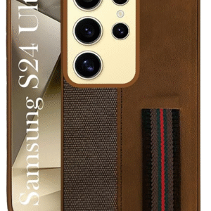 Jkobi Back Case Cover for Samsung Galaxy S24 Ultra (Professional PU Leather | Strip Chain Holder Socket)
